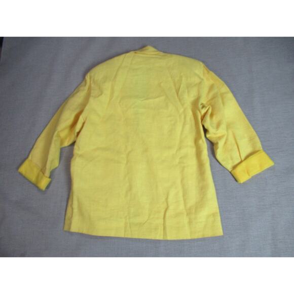 Adolfo Royalty Collection Blazer Womens S Butter Yellow Oversized Jacket 90s Y2K - Picture 6 of 10